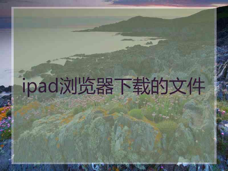 ipad浏览器下载的文件