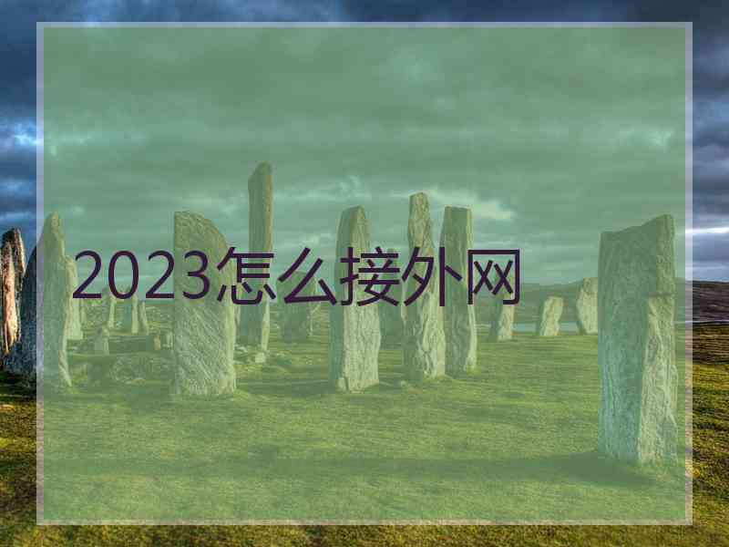 2023怎么接外网