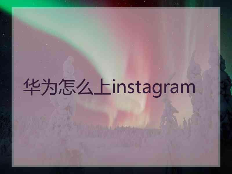 华为怎么上instagram