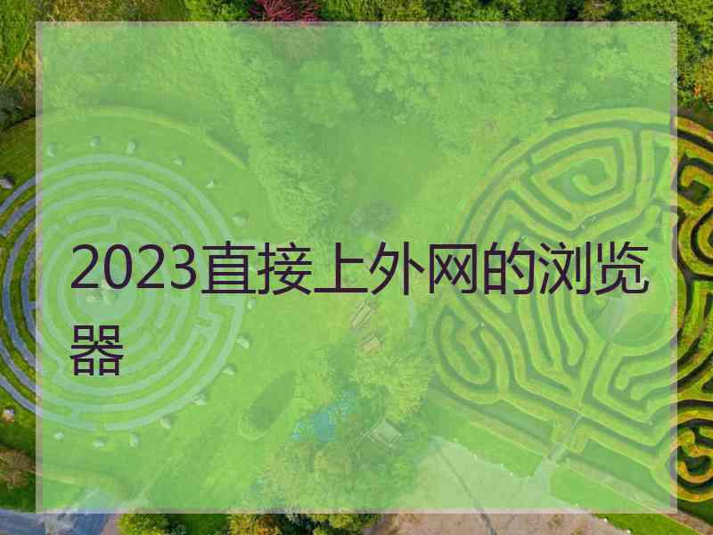 2023直接上外网的浏览器