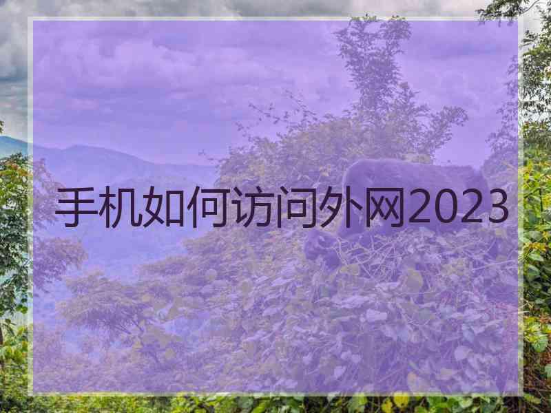 手机如何访问外网2023