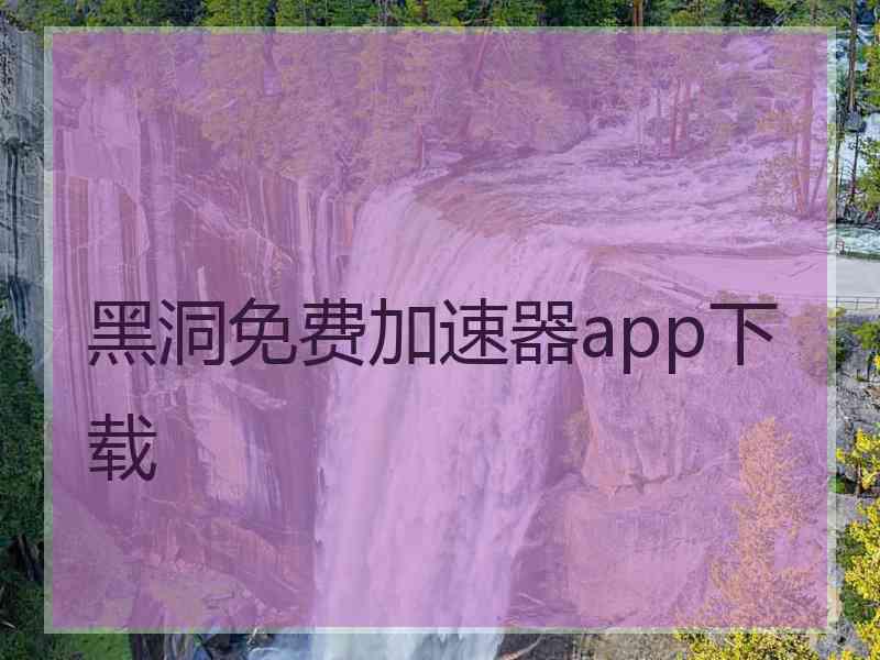 黑洞免费加速器app下载