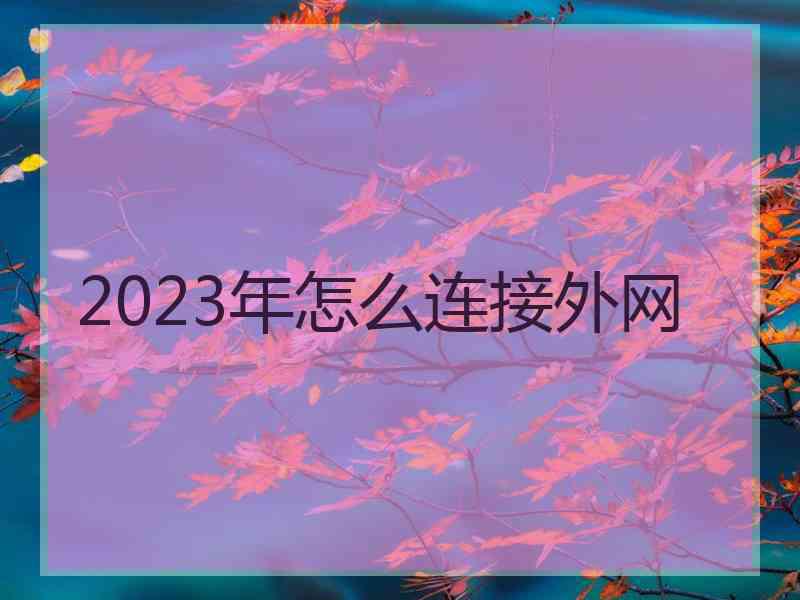 2023年怎么连接外网