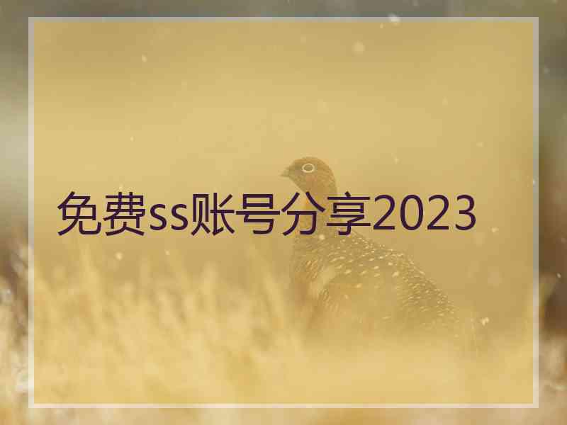 免费ss账号分享2023