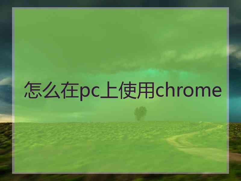 怎么在pc上使用chrome