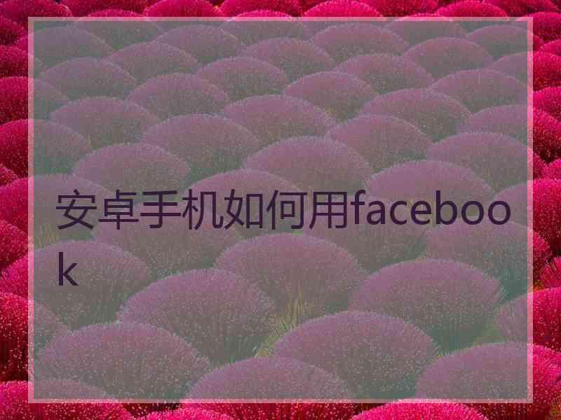 安卓手机如何用facebook