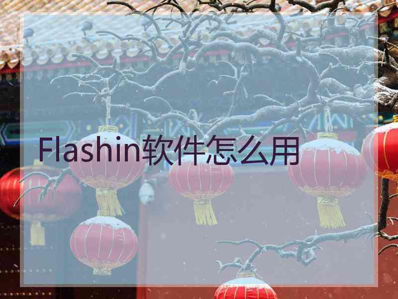 Flashin软件怎么用