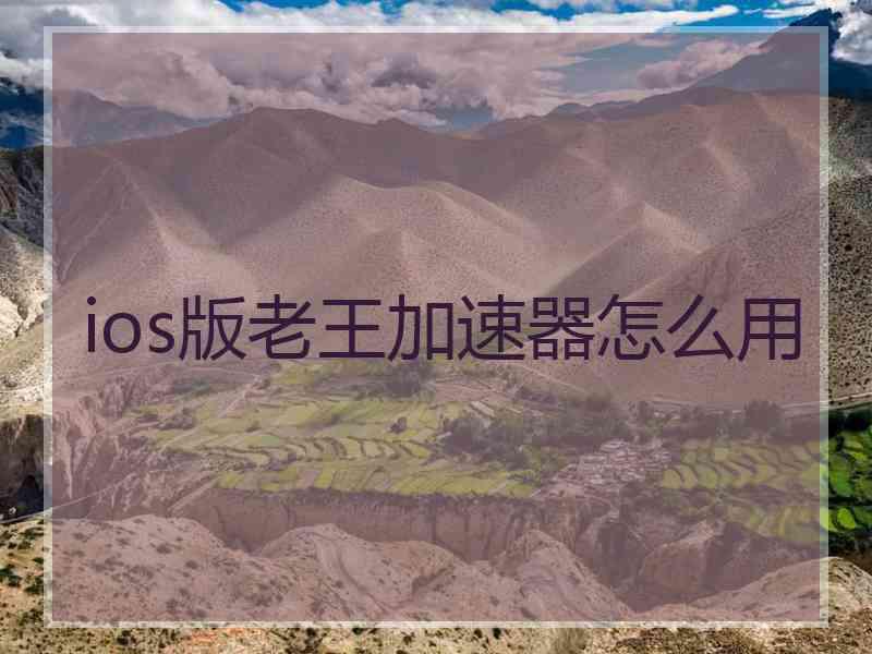 ios版老王加速器怎么用