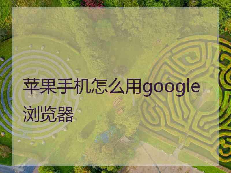 苹果手机怎么用google浏览器