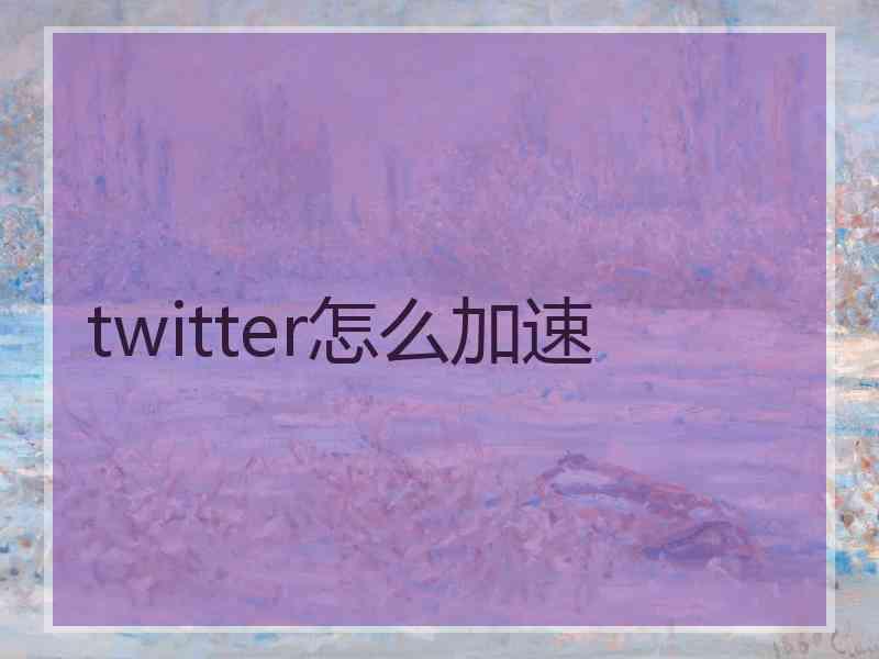 twitter怎么加速