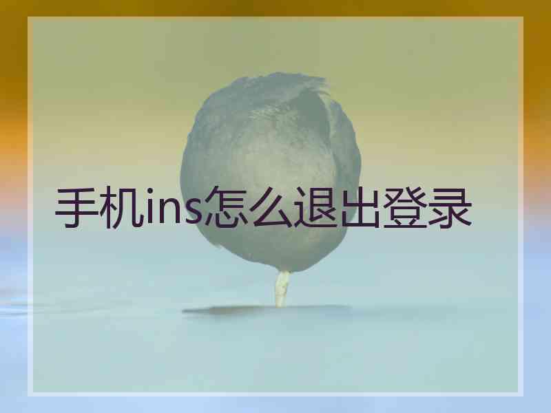 手机ins怎么退出登录